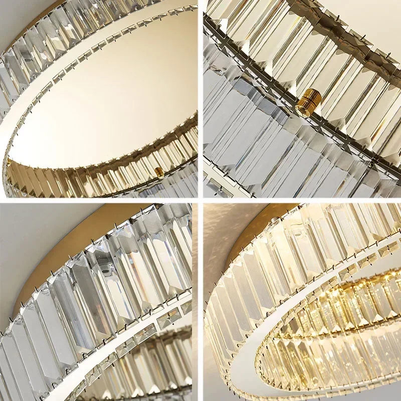 DecorBites™ Crystal Circle LED Ceiling Chandelier for Modern Living Spaces
