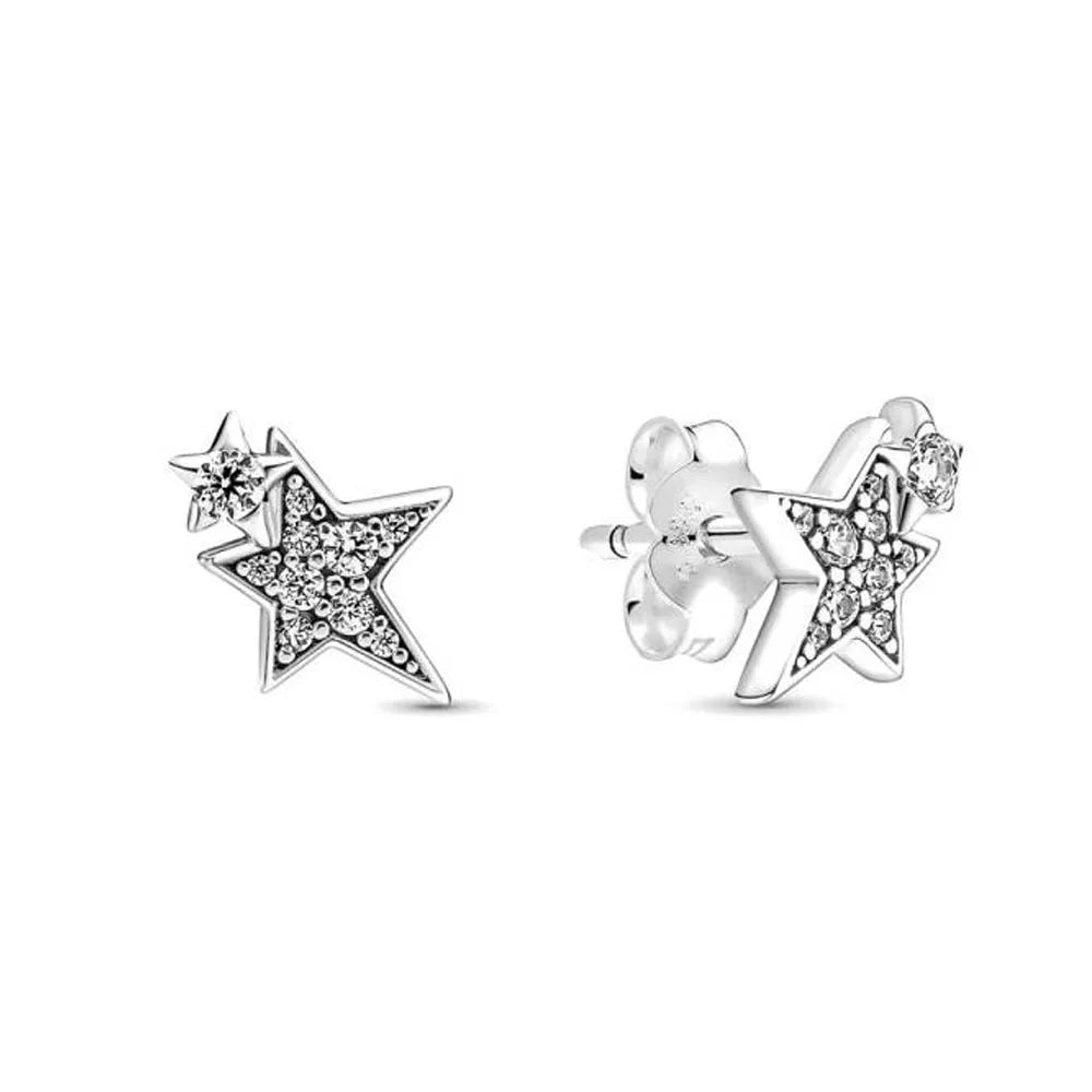 925 Sterling Silver Stud Earrings Set | Butterfly Snowflake Heart Moon Jewelry Gift