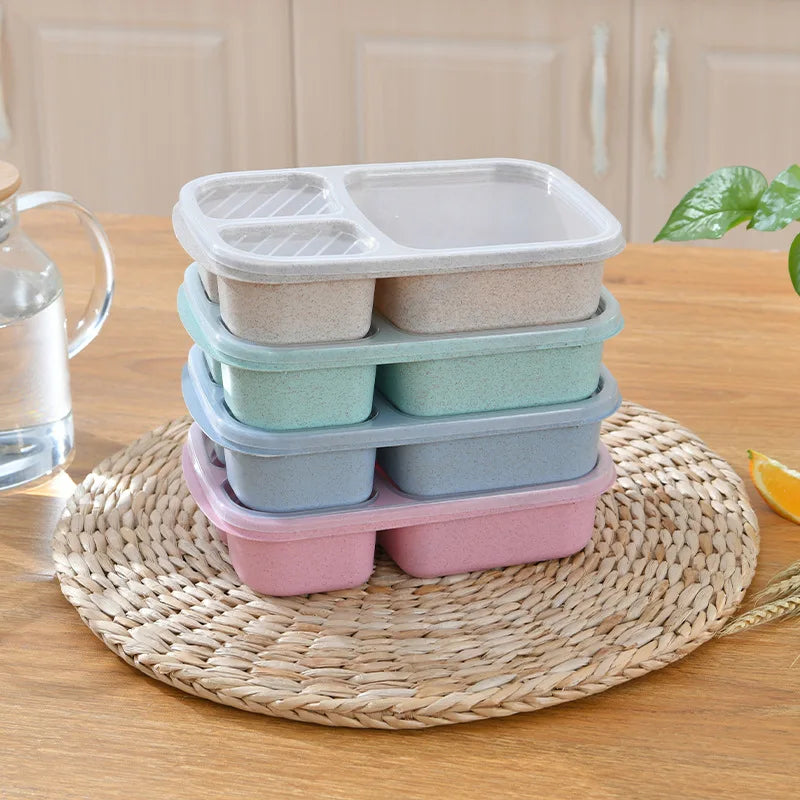 DecorBites™ Kids' Wheat Straw Bento Box Set with Lunch Bag
