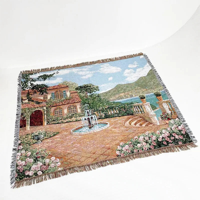 DecorBites™ Jacquard Sofa Blanket - Versatile Outdoor Picnic Mat & Bed Cover