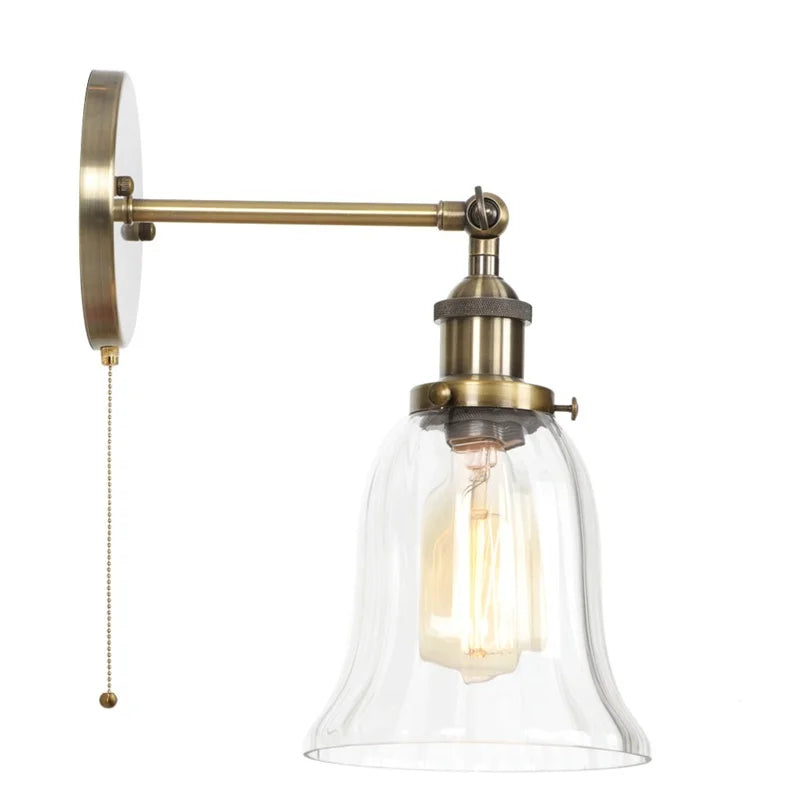 DecorBites™ Industrial Vintage LED Wall Sconce Stair Loft Bedside Lamp Glass Mirror Light