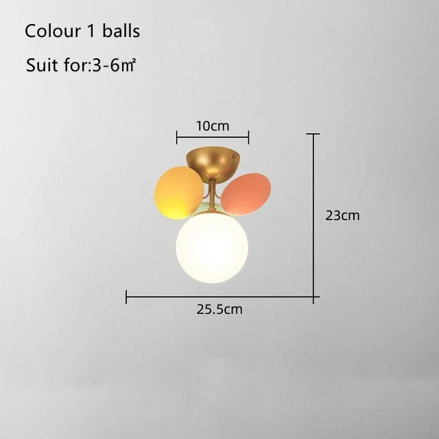 DecorBites™ Kids LED Ceiling Light: Iron Sheet Glass Chandelier