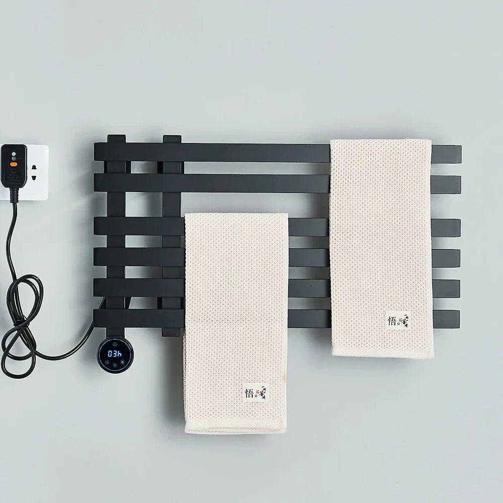 DecorBites™ Electric Towel Warmer: Digital Display, Wall Mount, Smart Home Technology