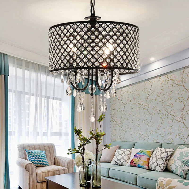 DecorBites™ Elegant Crystal Chandelier Ceiling Light for Dining Room & Bedroom