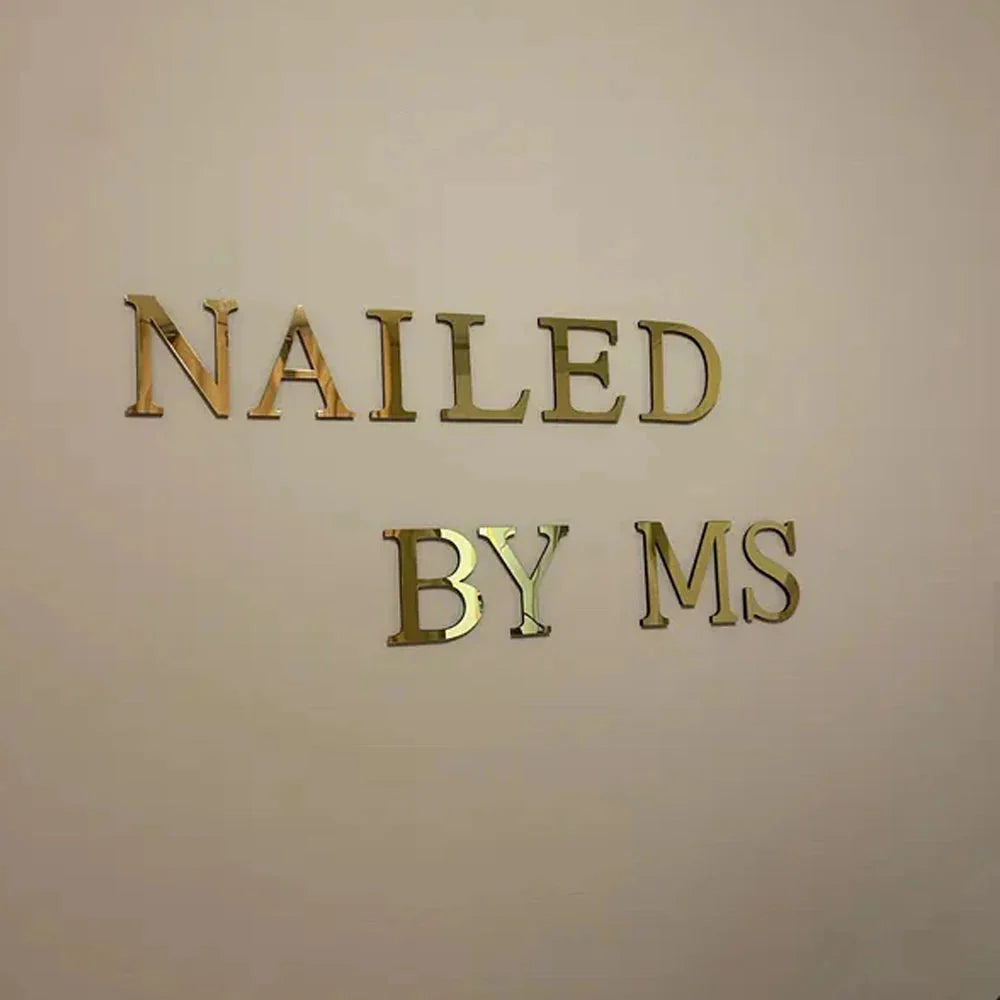 Gold Mirror 3D Letter Wall Stickers – Acrylic Peel & Stick Decor