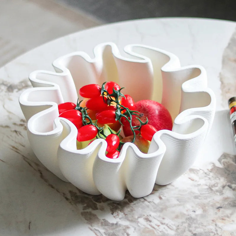 DecorBites™ Geometric Striped Fruit Plate Tray for Home Decor & Storage