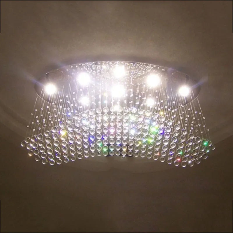 DecorBites™ Crystal Flush Mount Chandelier: Modern Contemporary Lighting