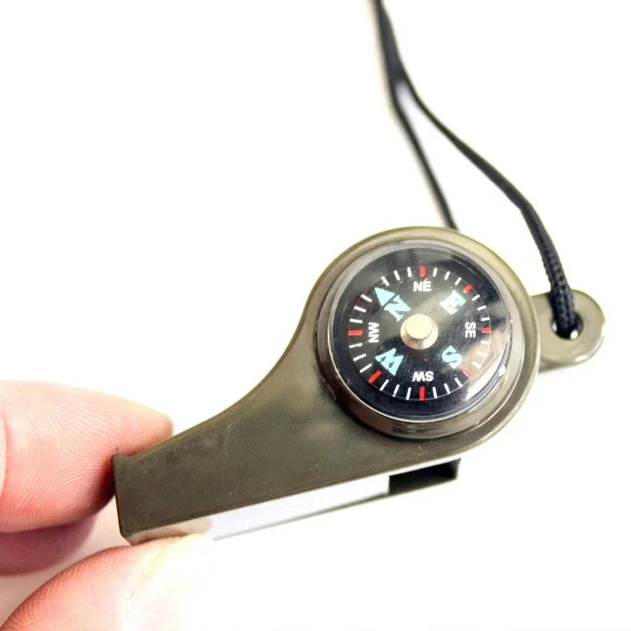 3-in-1 Compass Whistle Thermometer | Portable Outdoor Survival Tool