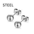 3-7mm Round Ball Stainless Steel Stud Earrings | Unisex Fashion Jewelry Gift