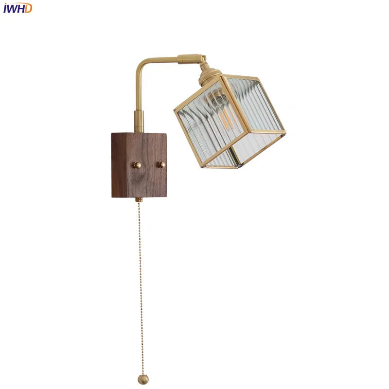 DecorBites™ Brass LED Wall Lights Rotatable Blue Glass Dining Room Stair Light