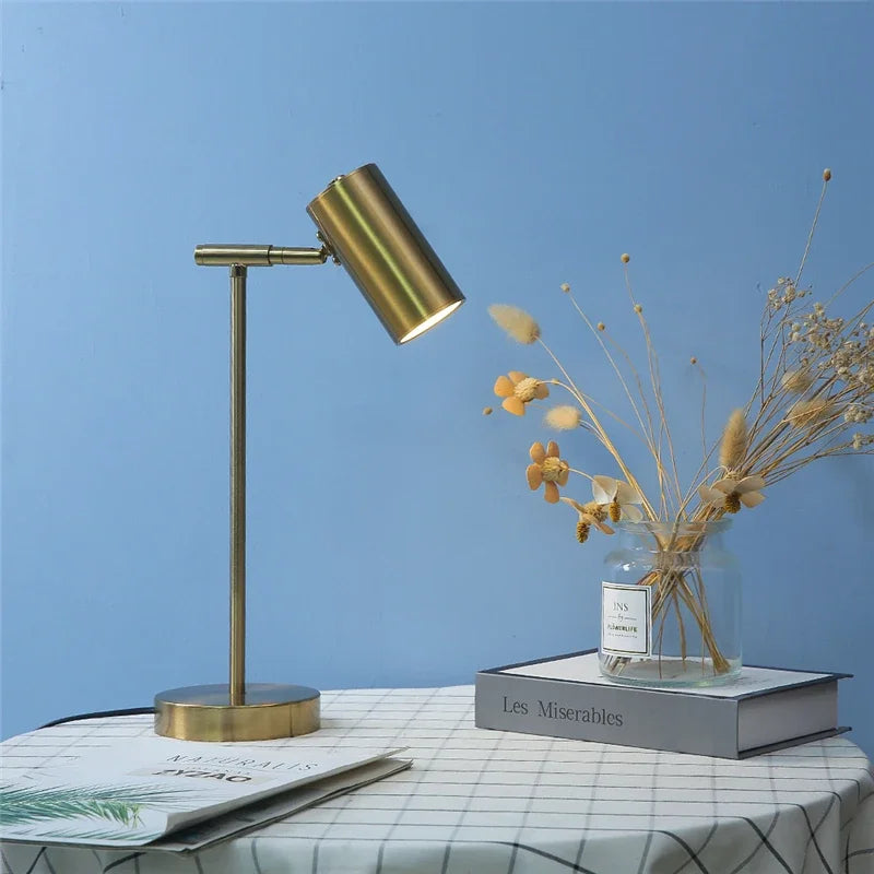 DecorBites™ Golden Table Lamp: Modern Eye Protection Study Reading Desk Light