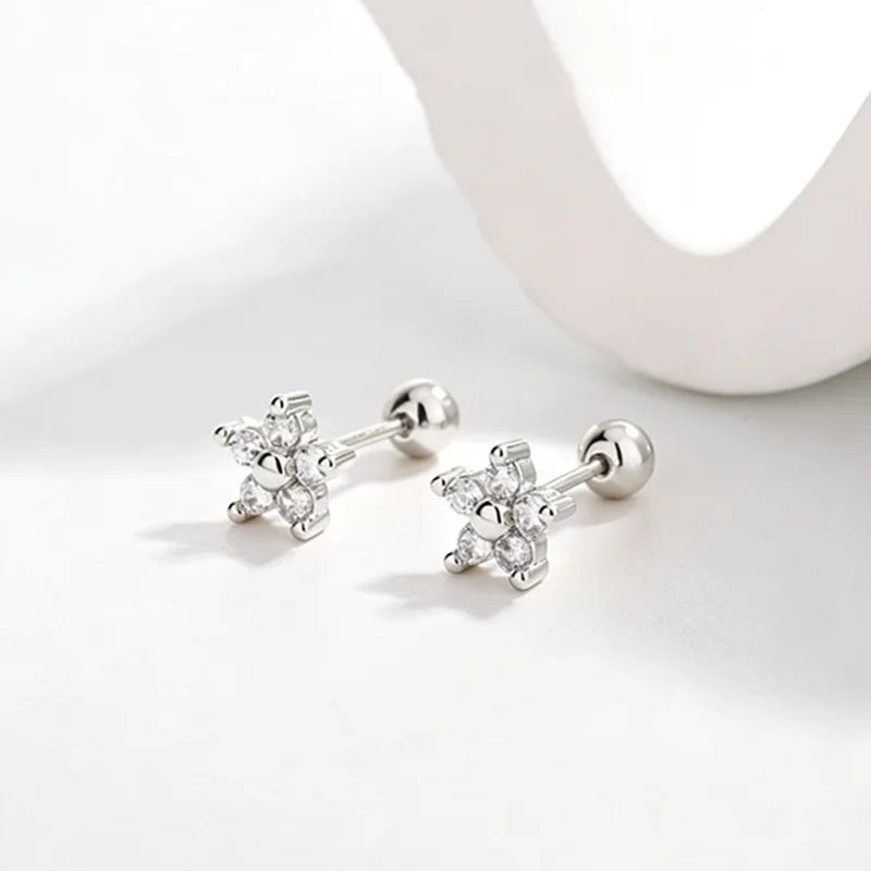 Heart Stud Earrings for Women | Hypoallergenic Screw Back Piercing Jewelry