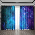 DecorBites™ Dark Blue Forest & City Night View Modern Printed Curtains