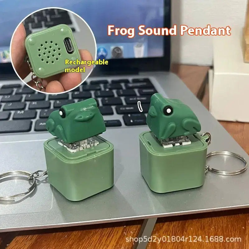 Rechargeable Fidget Clicker Keychain | LED Sound Croaking Duck