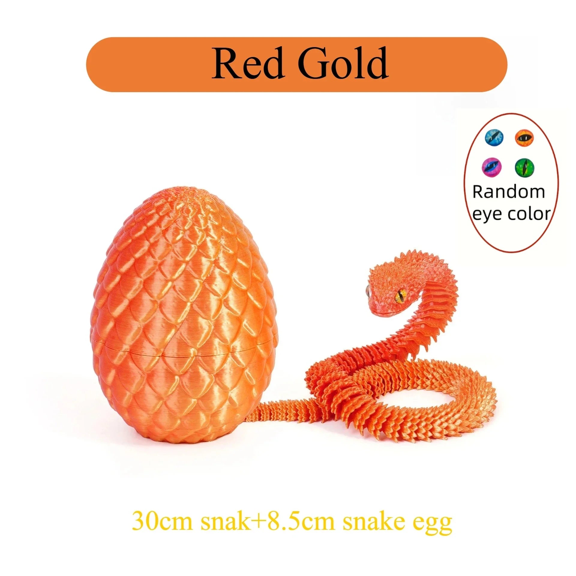 3D Printed Snake with Egg | Articulated Desktop Animal Decoration