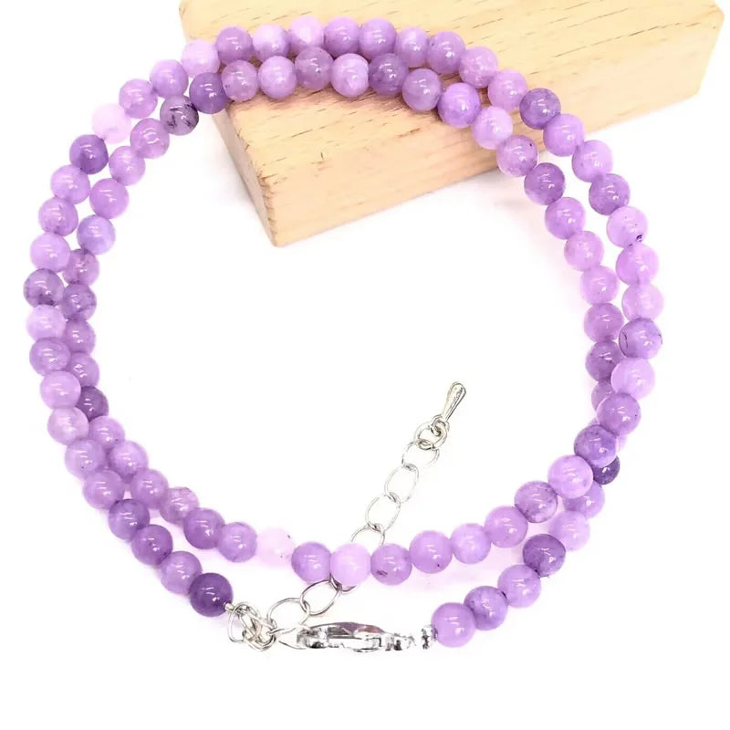 4mm Natural Stone Choker Necklace | Bohemian Crystal Collar Jewelry for Women