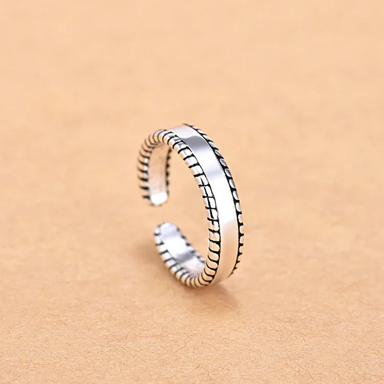 925 Sterling Silver Zircon Adjustable Ring | Women's Cocktail Jewelry