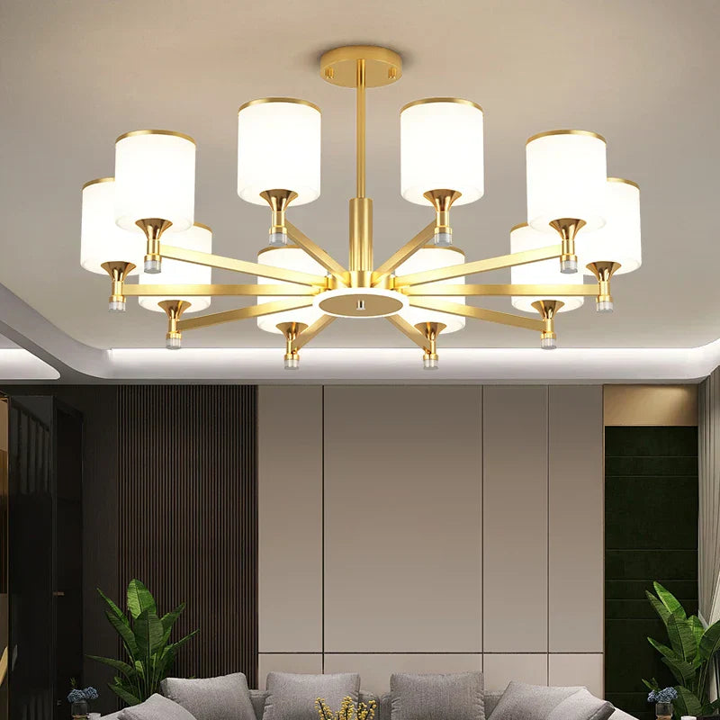 Modern dark bronze decorbites glass chandelier living room light