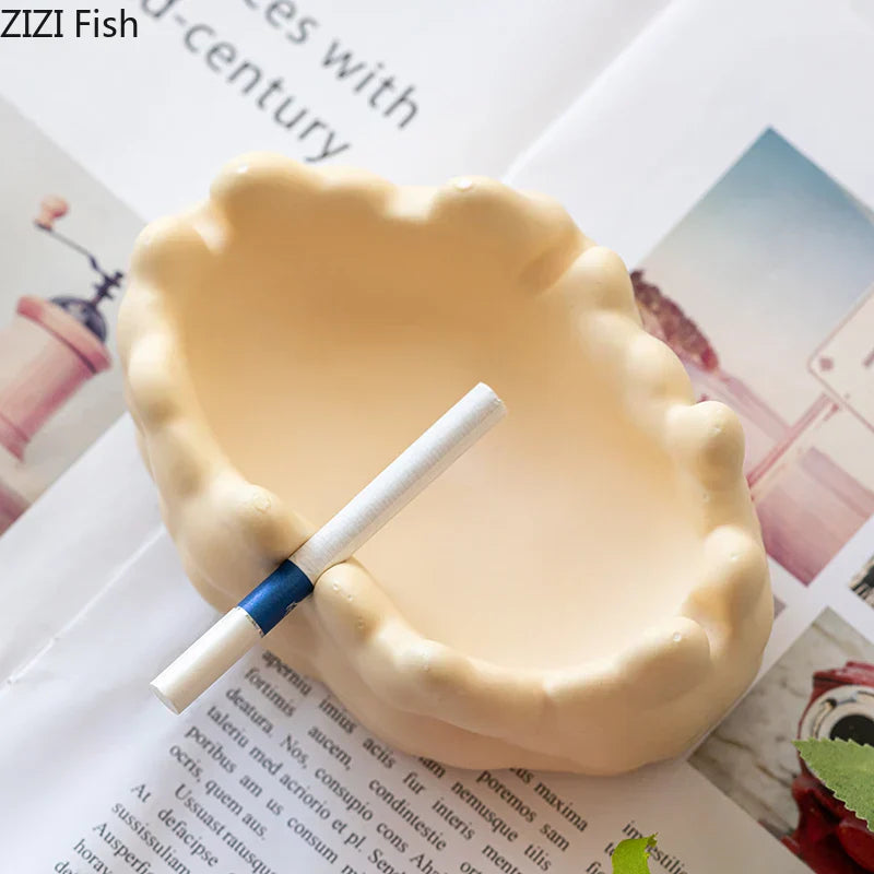"DecorBites™ Ceramic Bubble Clouds Ashtray for Home & Office Smoking Accessories"