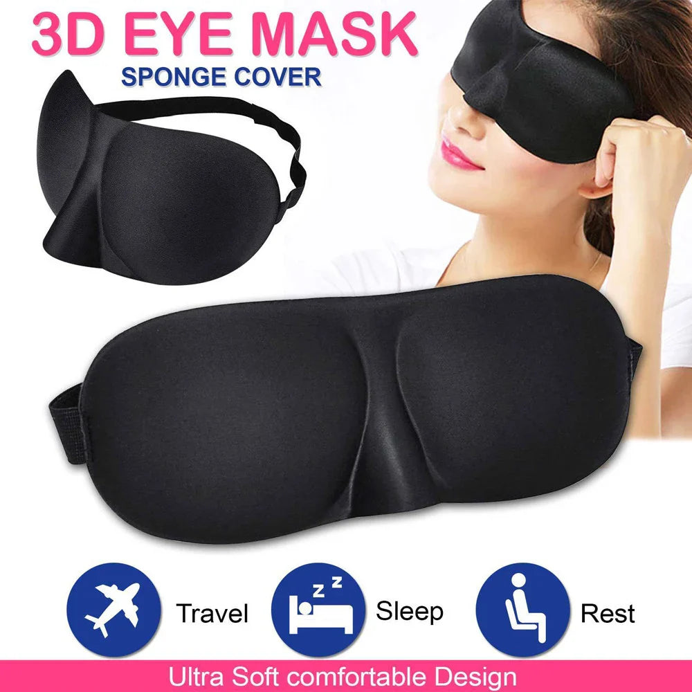 3D Contoured Sleep Eye Mask | Light Blocking Blindfold for Deep Sleep