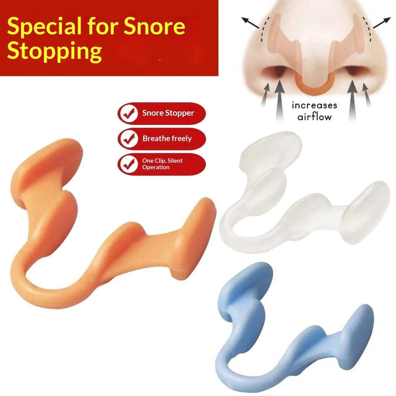 Anti Snoring Clip for Men Women | Silent Snore Stopper Breathing Corrector