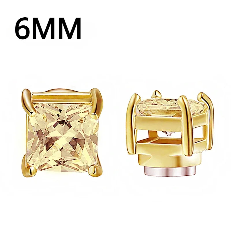 Fashion Crystal Magnetic Clip Ear Stud | Non Piercing Earrings for Men Women