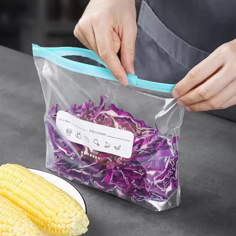 10/20pcs Thickened Sliding Lock Bags for Refrigerator Storage | Food Grade Freezer Bags