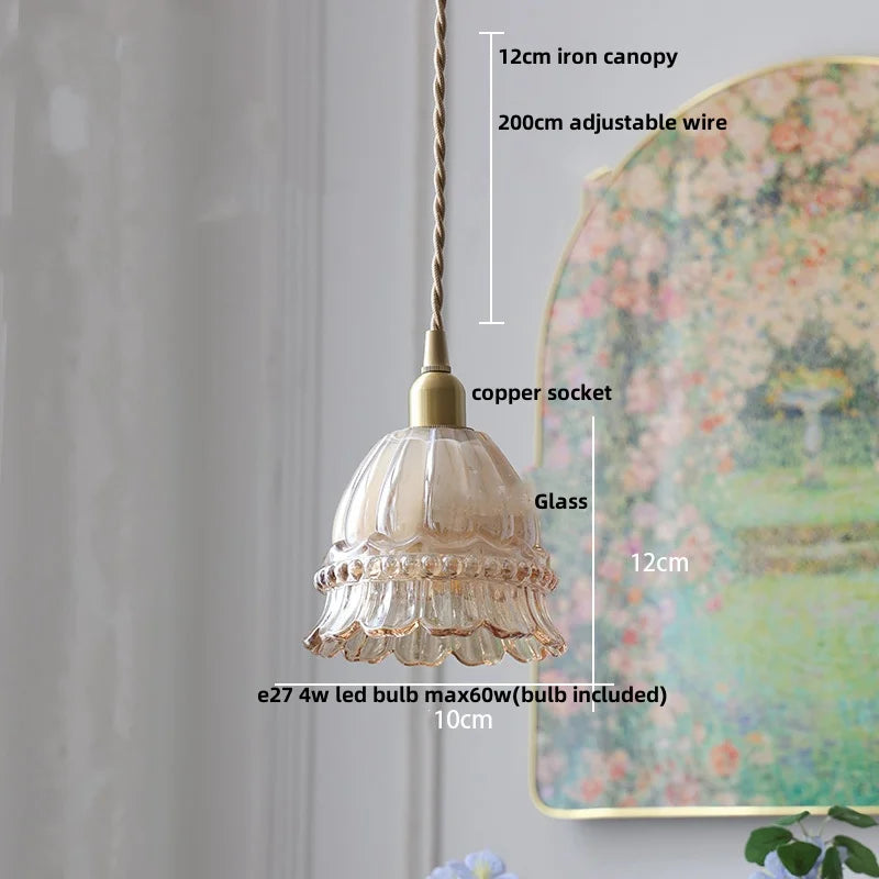 DecorBites™ Brass LED Pendant Light Fixture Clear Glass Adjustable Nordic Hanging Lamp