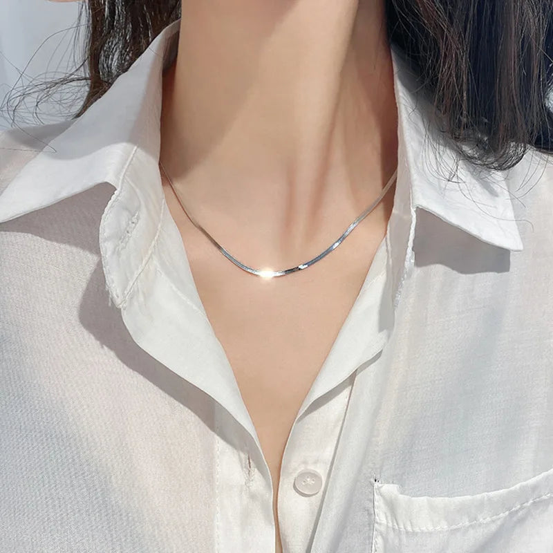 Tricolor Hand Braided Stainless Steel Necklace | Cuban Chain Jewelry for Women
