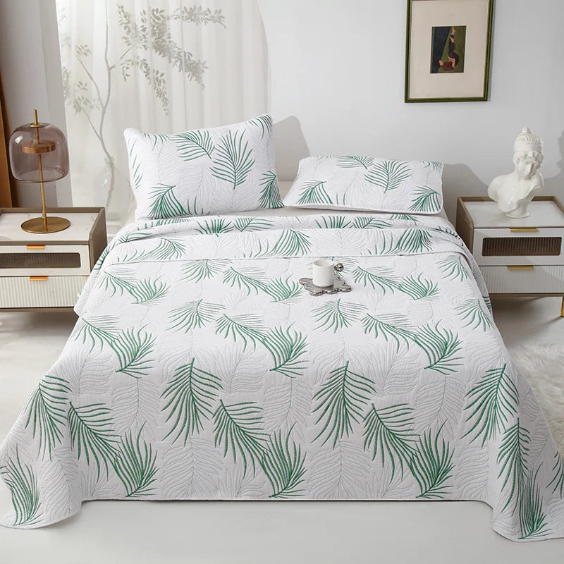 DecorBites™ Cotton Quilted Embroidered Bedspread Set
