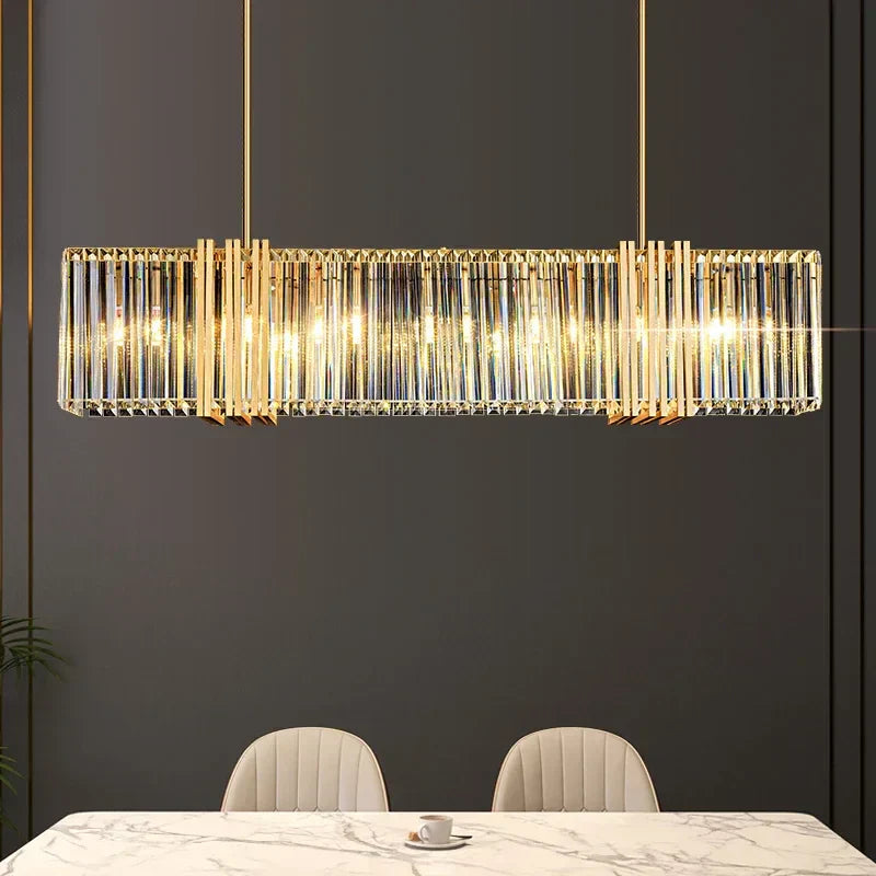 DecorBites™ Luxe E14 LED Crystal Pendant Chandelier: Elegant Dining Room Lighting