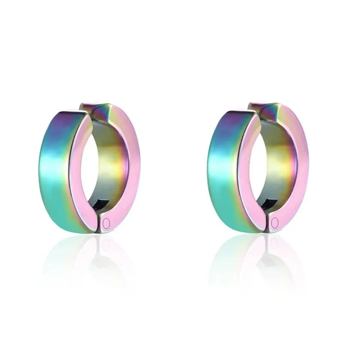 Stainless Steel Cuff Earrings for Men | Non Piercing Clip On Hoop Set