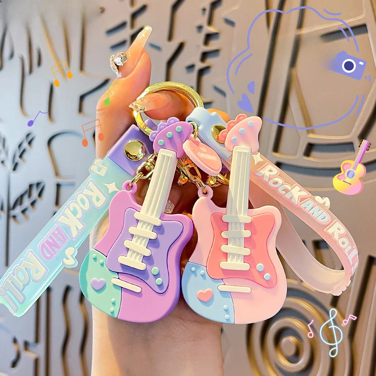 Creative Guitar Keychain | Cool Car Pendant for Music Lovers