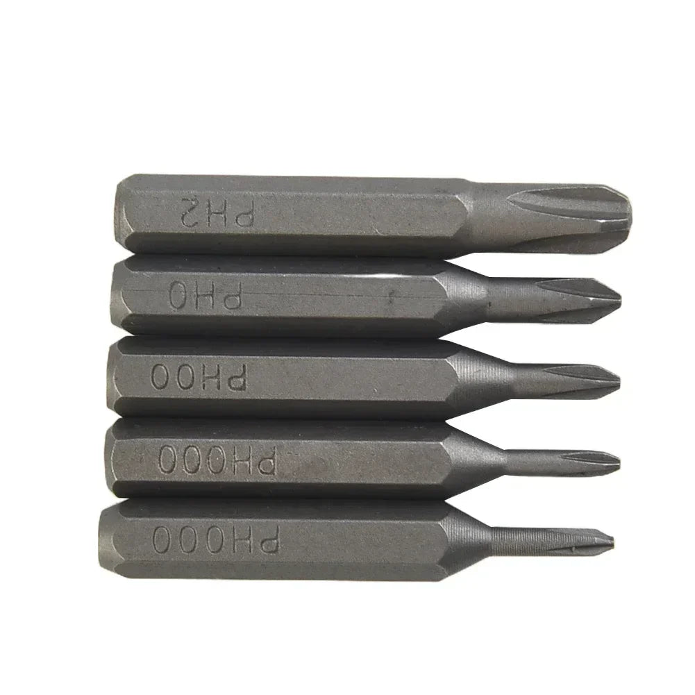5pcs Cross Screwdriver Bit Set Magnetic Phillips Bits PH0000 to PH2 | 4mm Hex Shank Precision Hand Tools