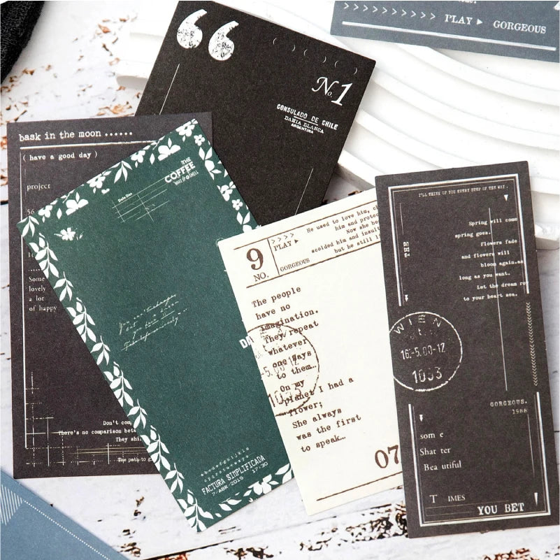 Vintage Text Fragments Stickers | Prologue Decorative Labels for Journaling