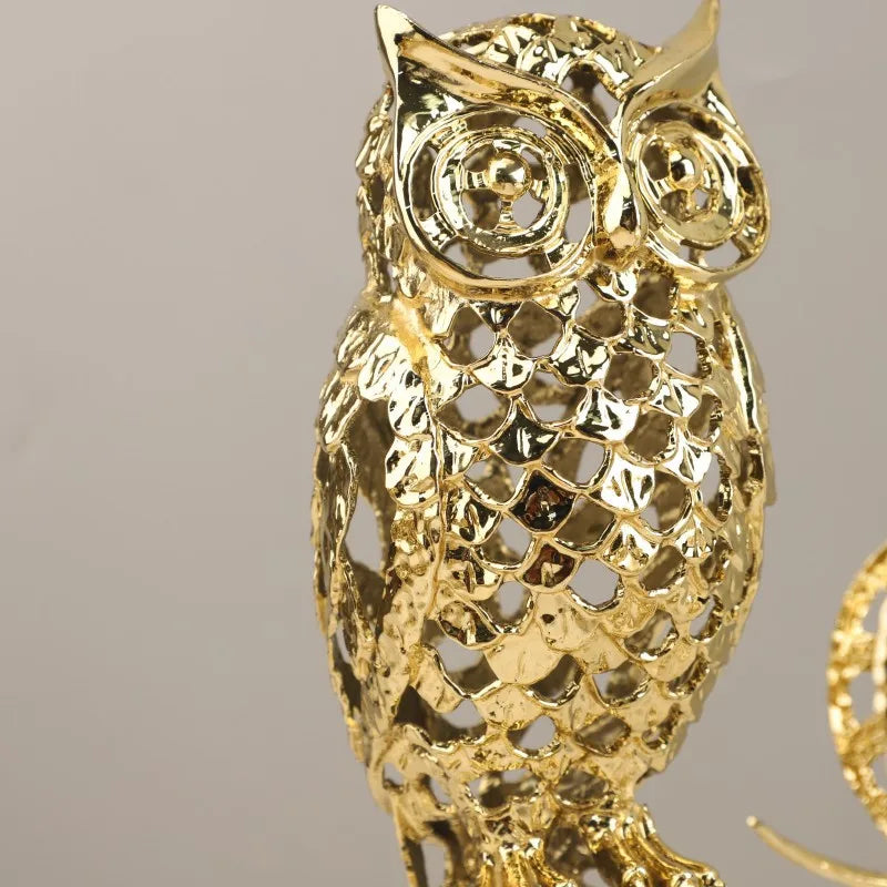 DecorBites™ Golden Openwork Animal Sculpture Set for Home Decoration