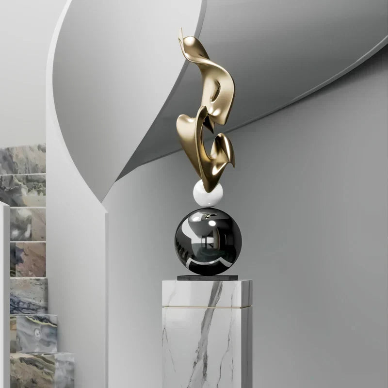 DecorBites™ Geometric Electroplating Art Sculpture for Modern Luxury Home Decor