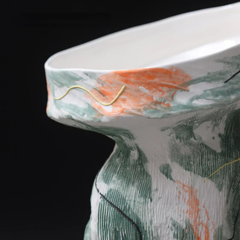 DecorBites™ Abstract Irregular Pattern Ceramic Vase for Home Decoration