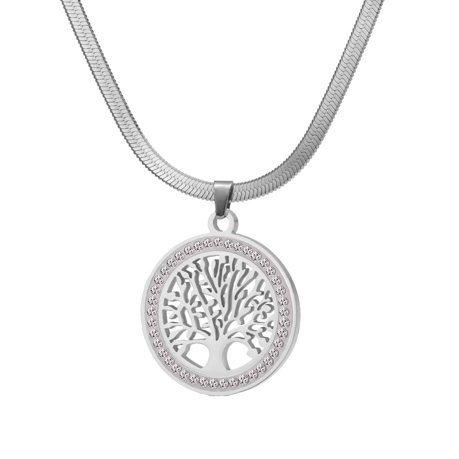 Tree of Life Pendant Necklace | Stainless Steel Family Tree Jewelry for Men and Women