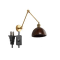 DecorBites™ Copper Swing Arm LED Wall Sconce with Pull Chain Switch, Modern Nordic Wooden Lamp