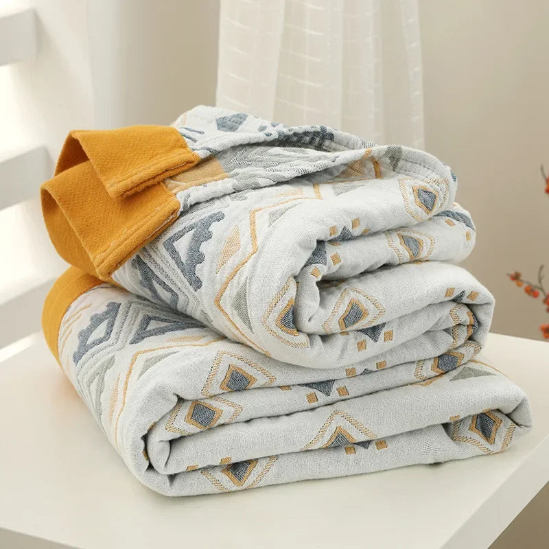 DecorBites™ Cotton Gauze Geometry Summer Blanket