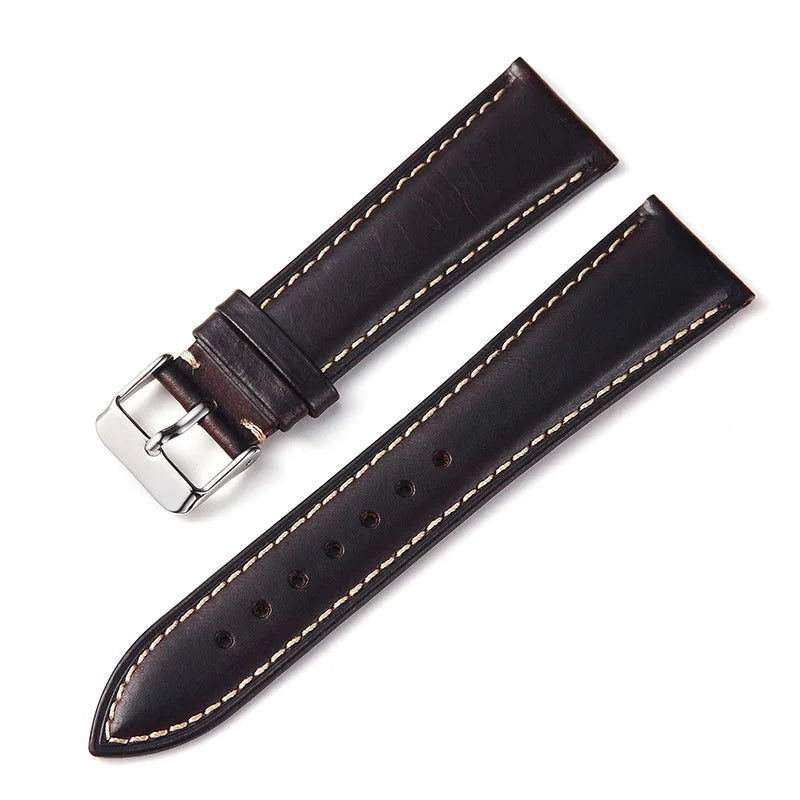 COROS Bands Leather Watch Strap Vintage Oil Wax Cowhide Unisex Buckle