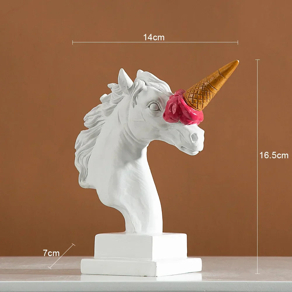 DecorBites™ Ice Cream Horsehead Statue for Modern Home Decor