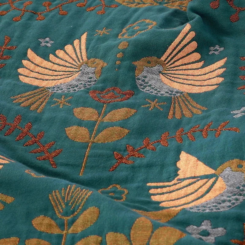 DecorBites™ Japanese Cotton Throw Blanket - Double Sided Sofa Cover & Bedspread