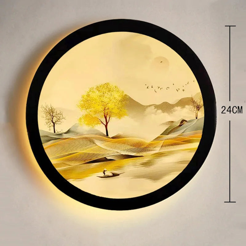 DecorBites™ Industrial Acrylic Round Wall Lamp | Vintage Mural Sconces for Bedroom Decor