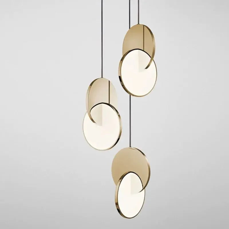 DecorBites™ Geometric Circle Gold Iron Pendant Light Chandelier