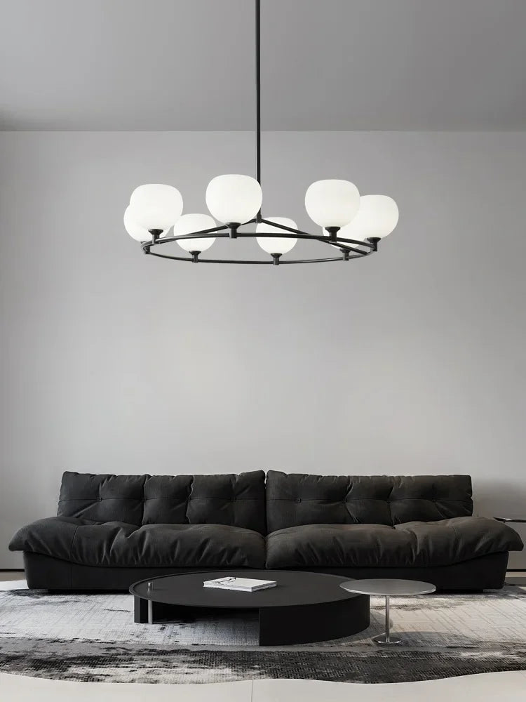 DecorBites™ Copper Glass Chandelier Ceiling Light Fixture