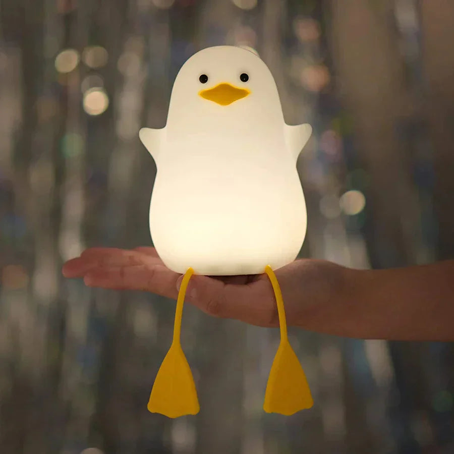 DecorBites™ Duck Cartoon Silicone Night Lamp - USB Rechargeable, Touch Sensor, Timer