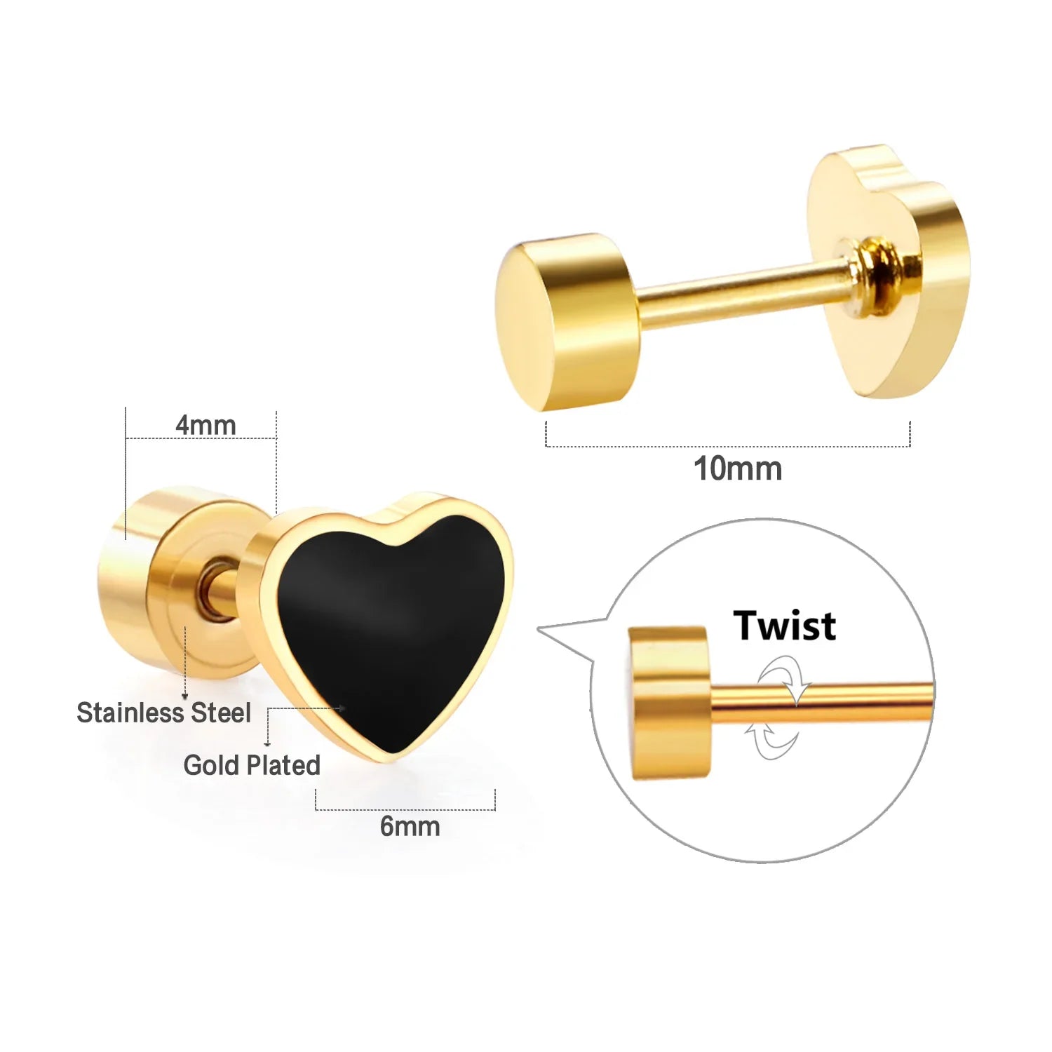 Cute Acrylic Animal Stud Earrings | Surgical Steel Hypoallergenic Earrings for Women and Girls