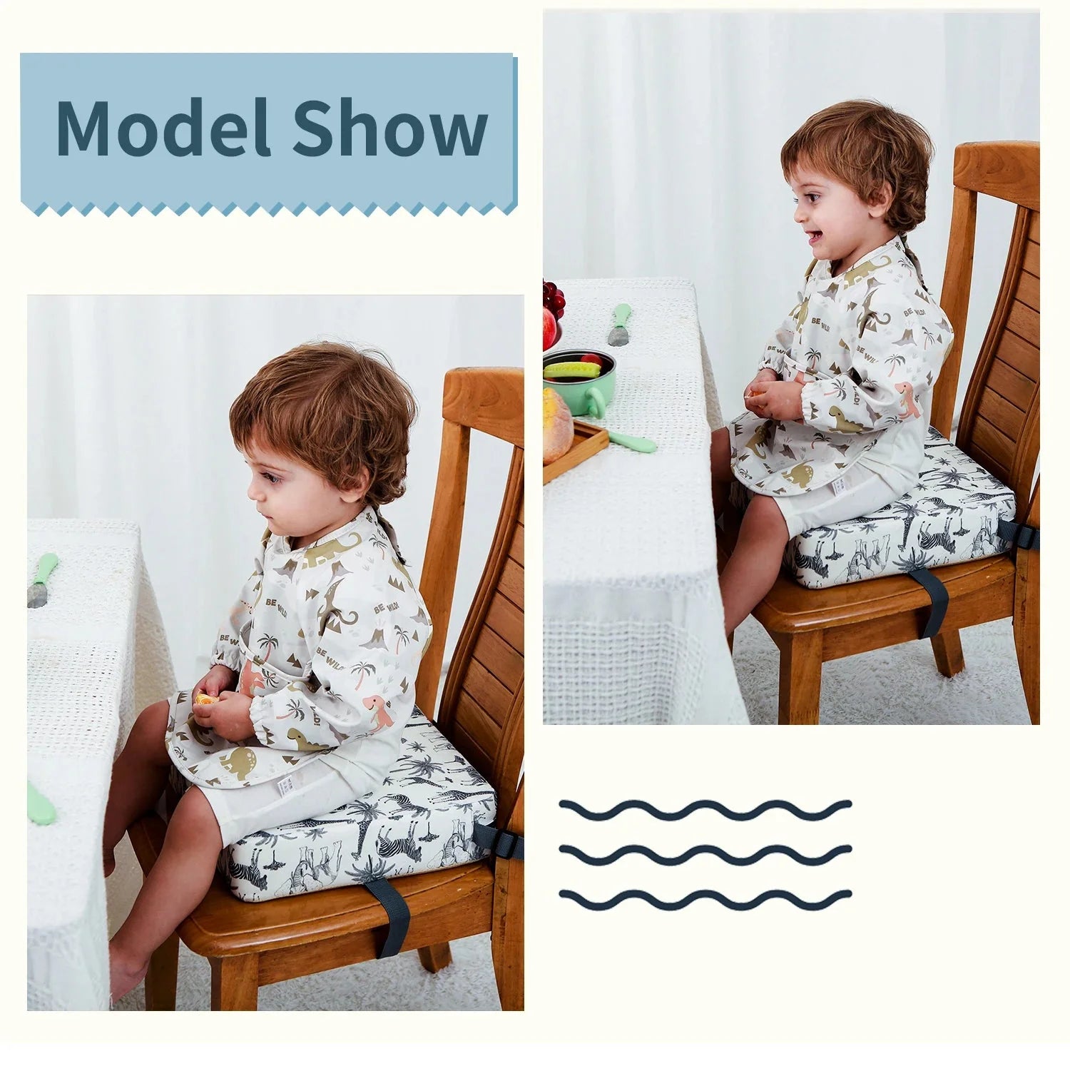 INSULAR Adjustable Kids Booster Seat – Safety Cushion for Dining